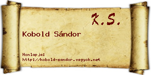 Kobold Sándor névjegykártya